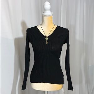 Ribbed Black Sweater